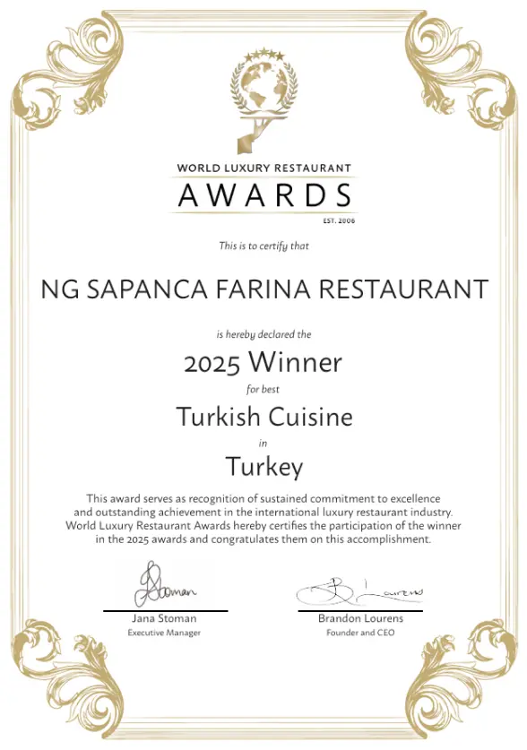 Ng Hotels Odullerimiz Sapanca Best Turkish Cuisine